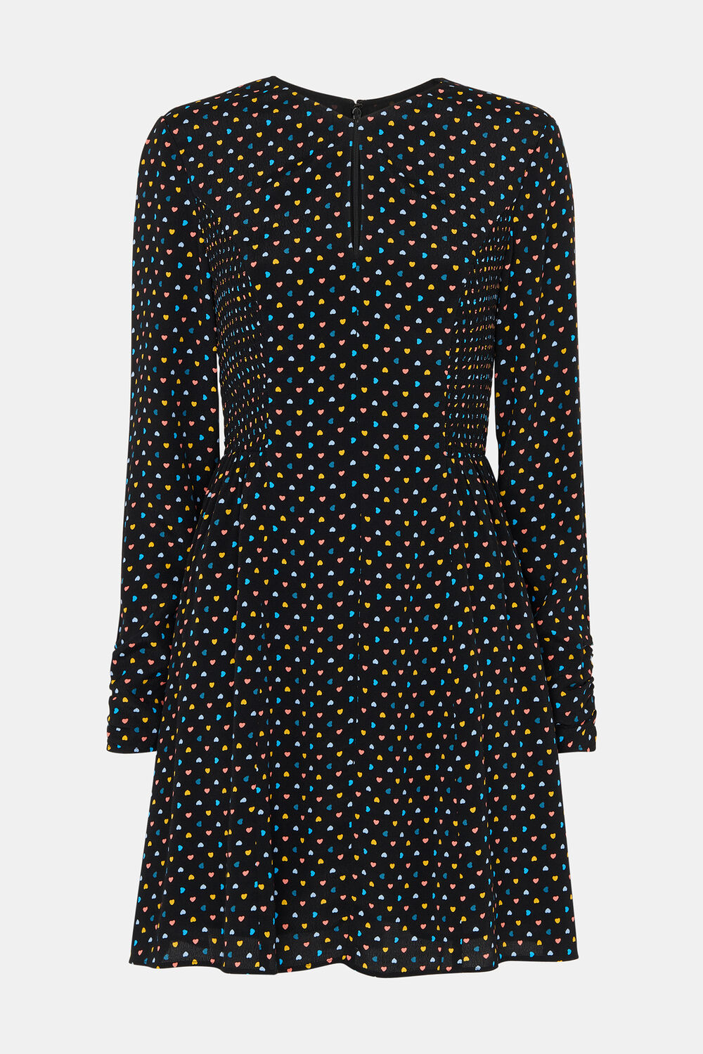 Black Petite Scattered Hearts Flippy Dress