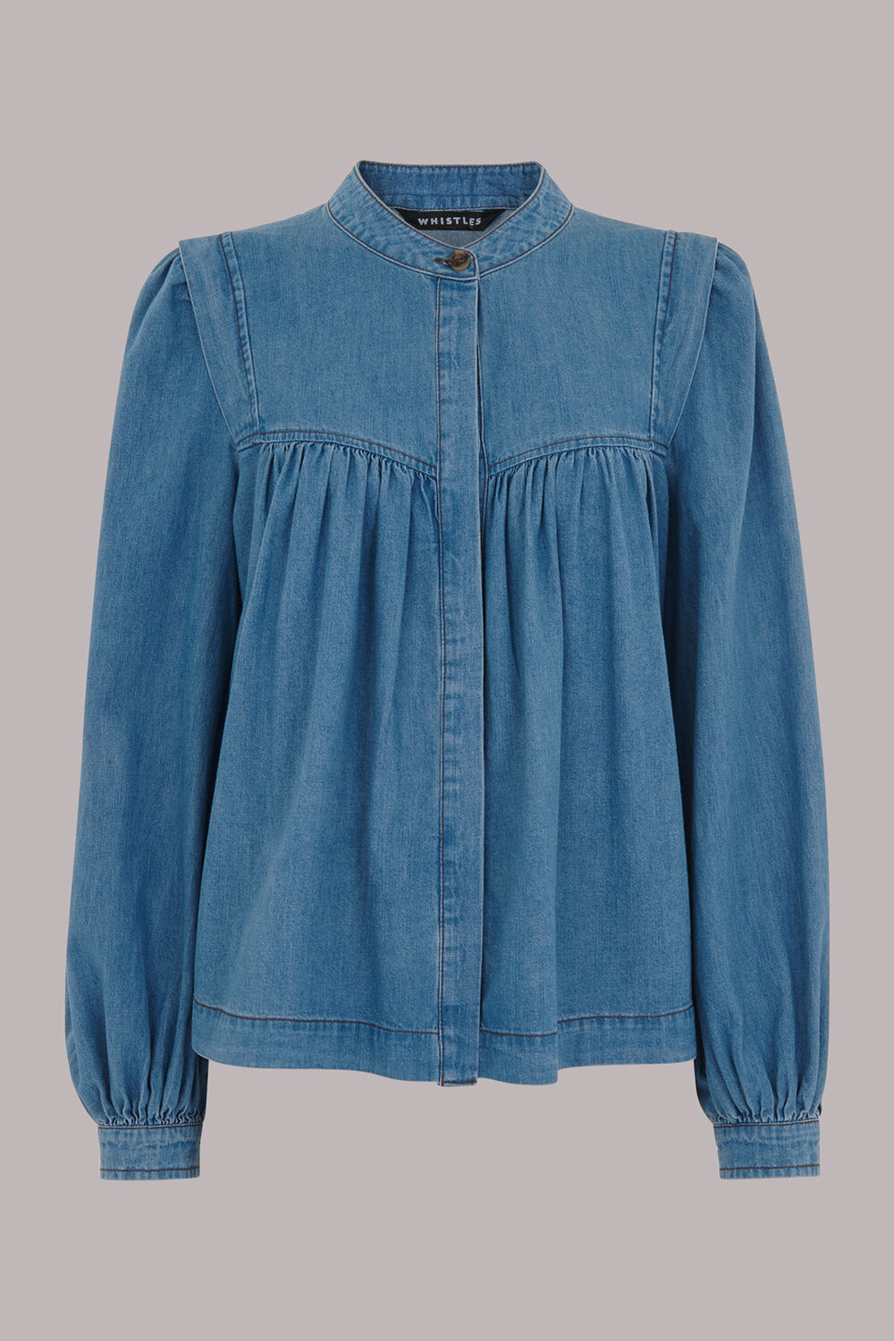 Mollie Chambray Denim Blouse