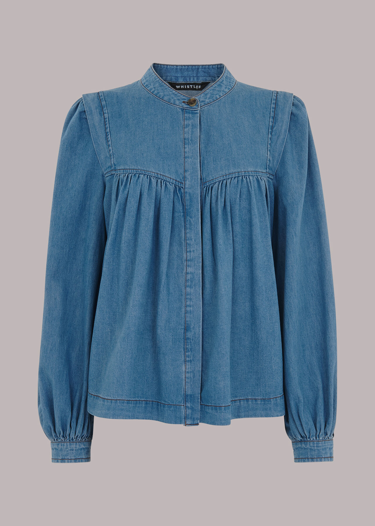 Mollie Chambray Denim Blouse