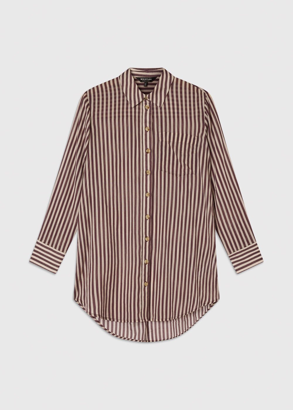 Stripe Long Sleeve Beach Shirt