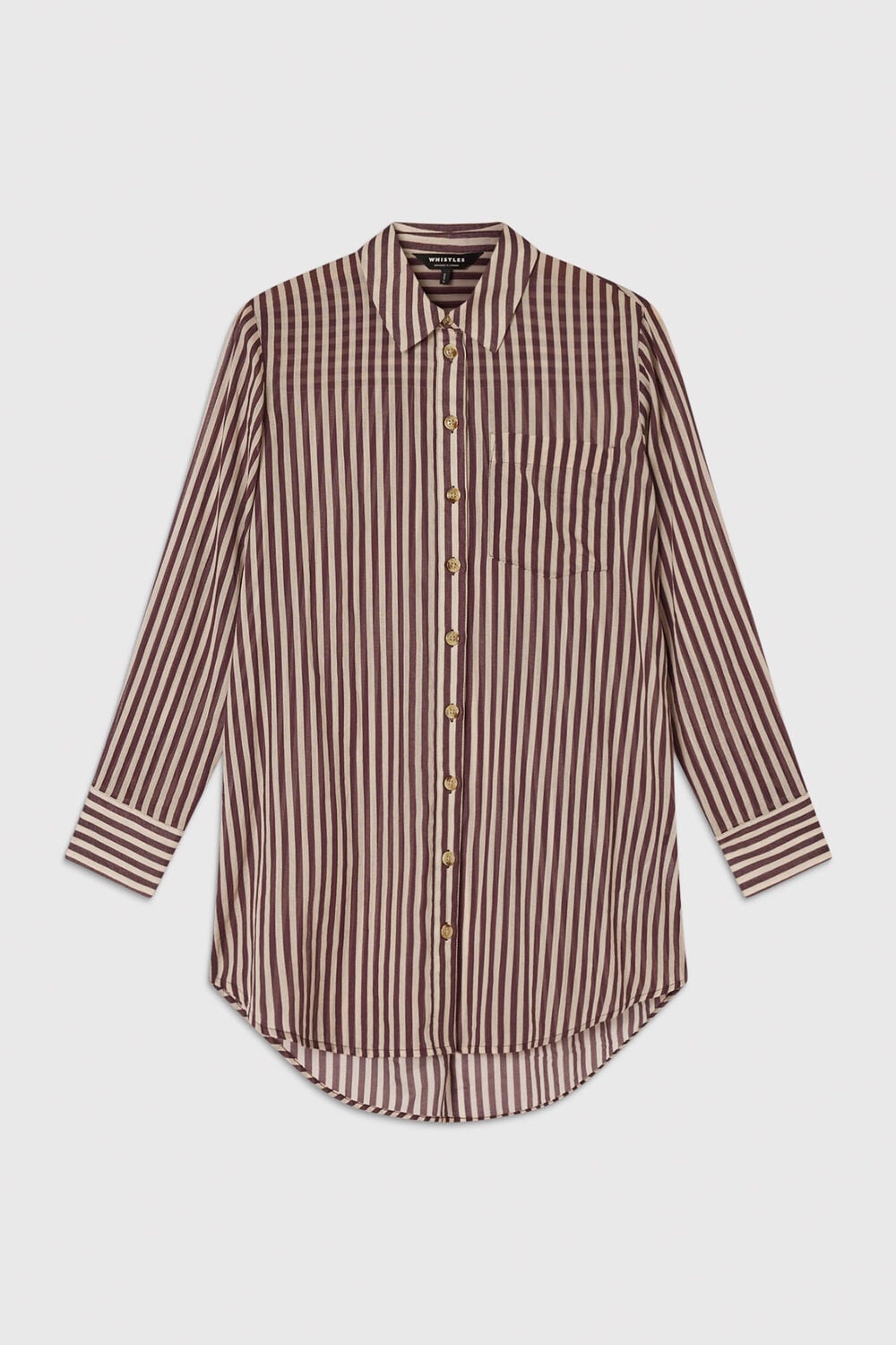 Stripe Long Sleeve Beach Shirt