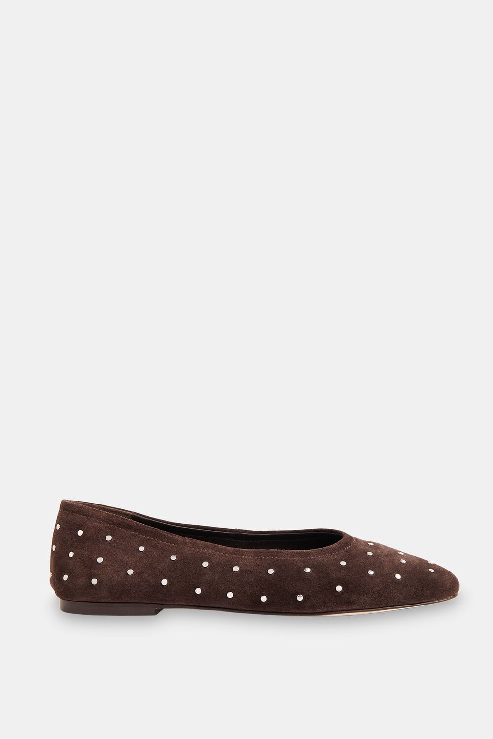 Chocolate Karina Suede Stud Ballet Pump