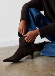 Kitten Heel Suede Ankle Boot