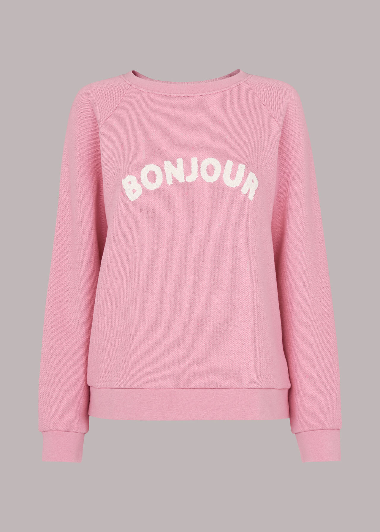 Pink Bonjour Logo Sweatshirt WHISTLES Whistles