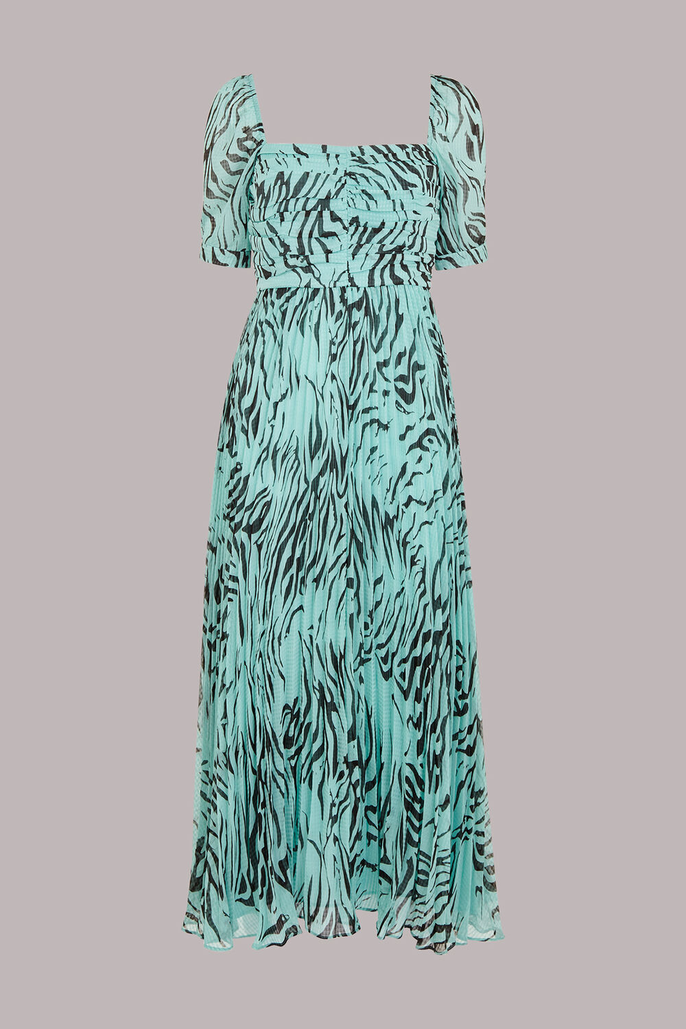 Midnight Tiger Pleated Dress