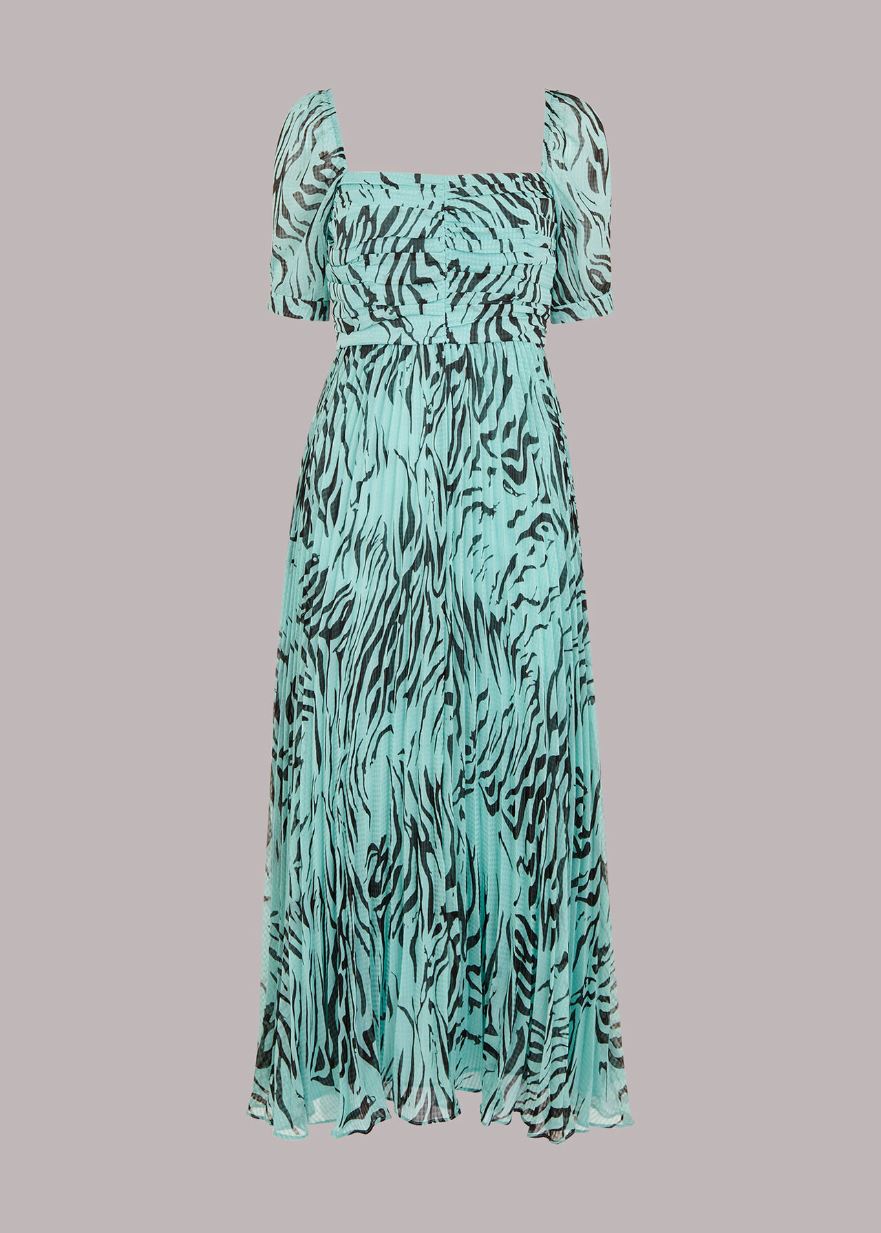 Midnight Tiger Pleated Dress
