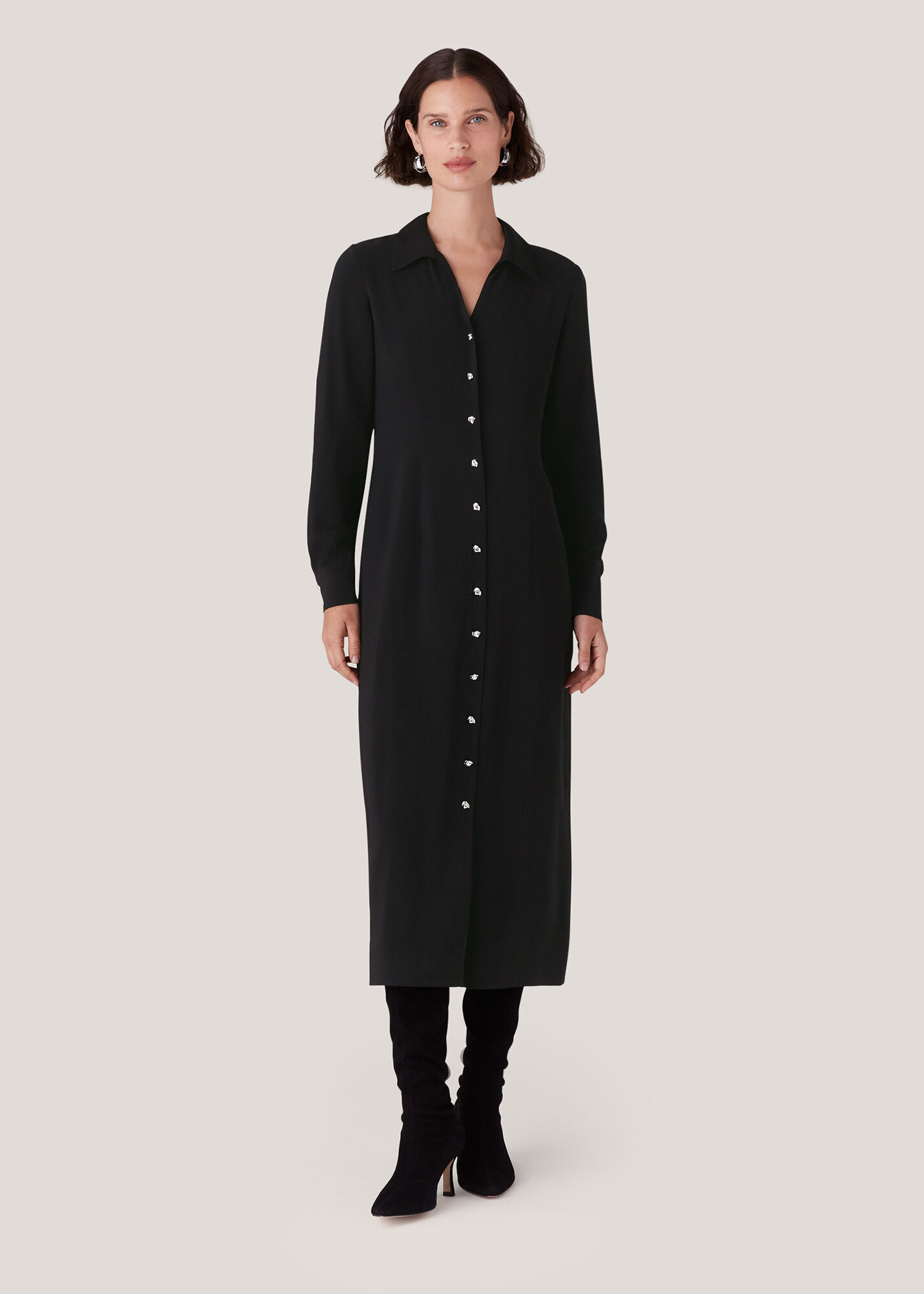Whistles black shirt dress hot sale