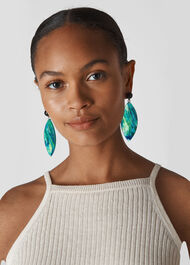 Leaf Drop Earring Green