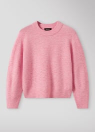 Wool Mix Curved Hem Knit