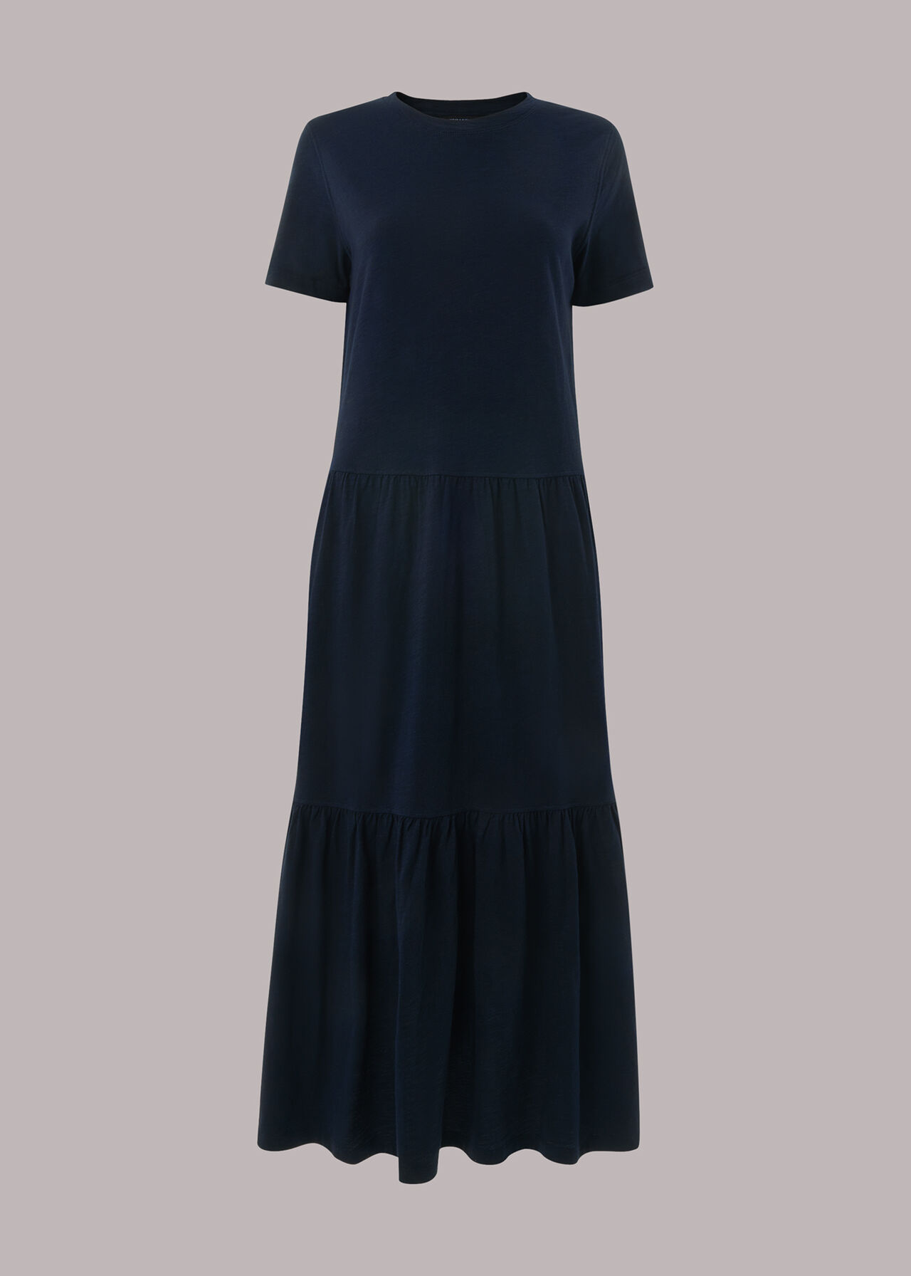 Tiered Jersey Midi Dress