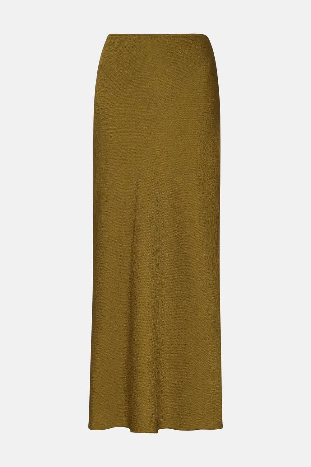 Khaki Satin Bias Cut Skirt