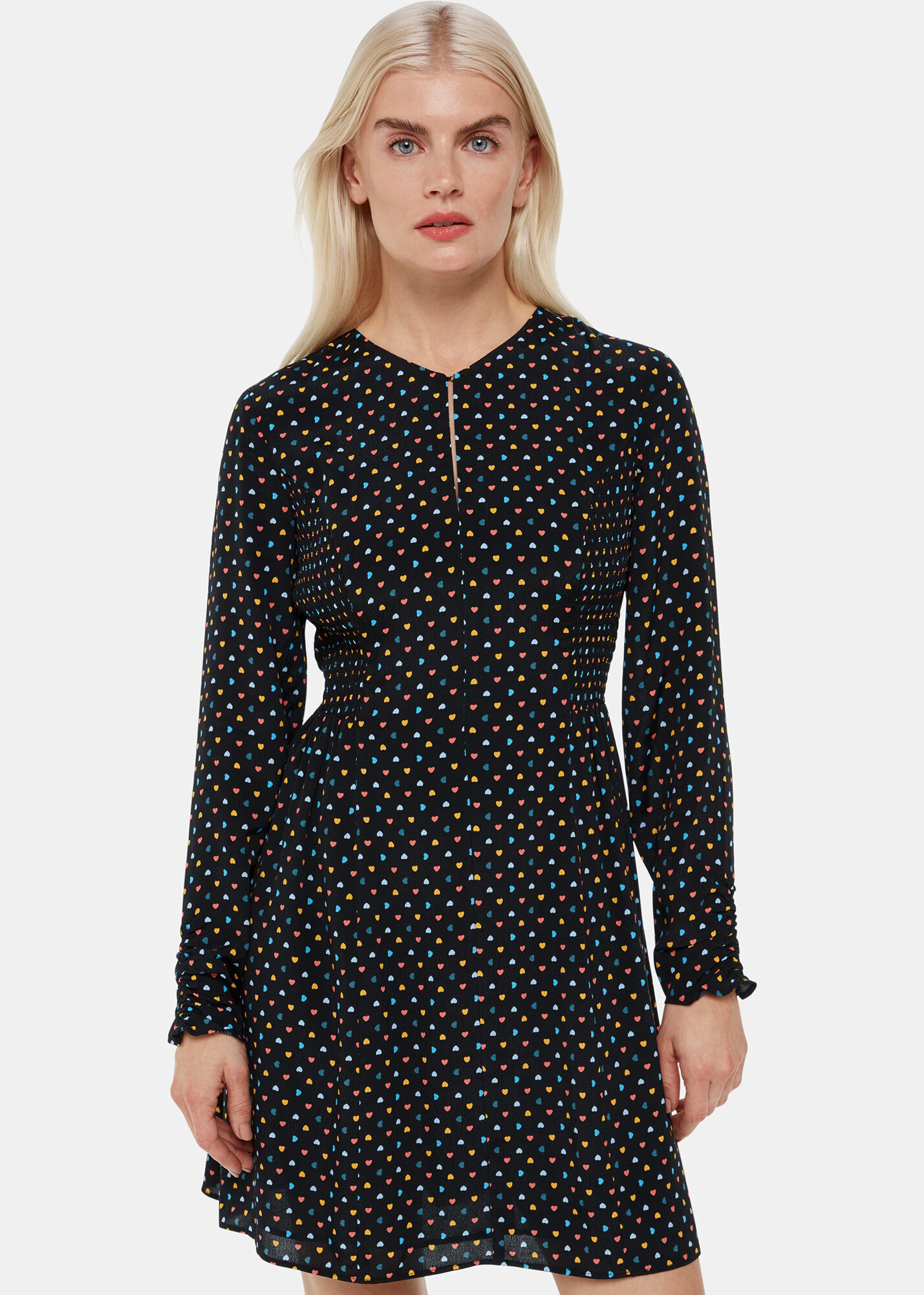 Whistles confetti heart print frill dress sales