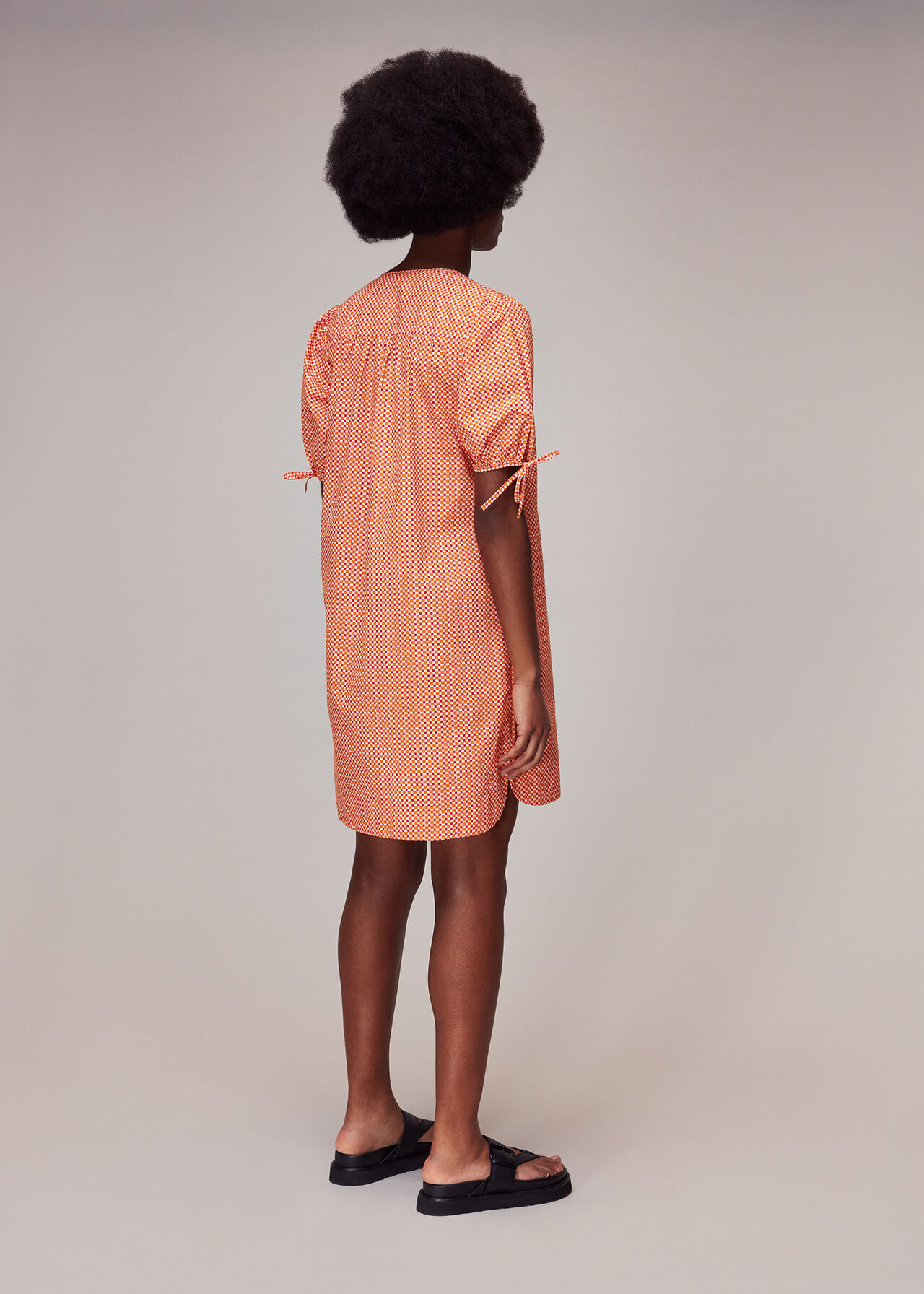 Ditsy Square Button Up Dress