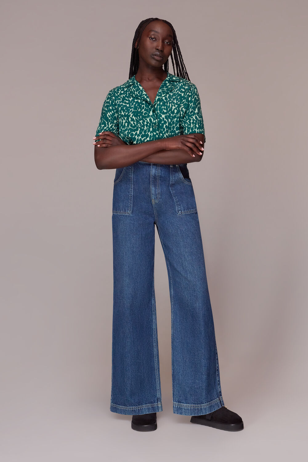 Green Sahara Cat Alena Pyjama Shirt