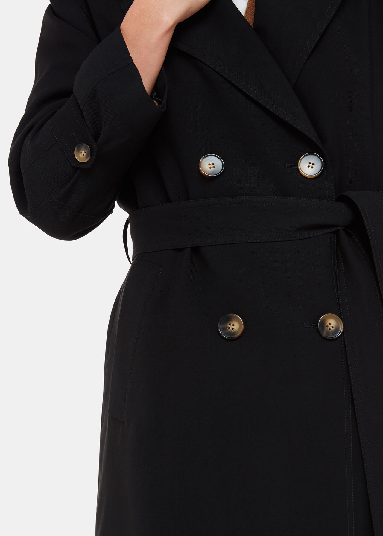 Black Riley Trench Coat WHISTLES