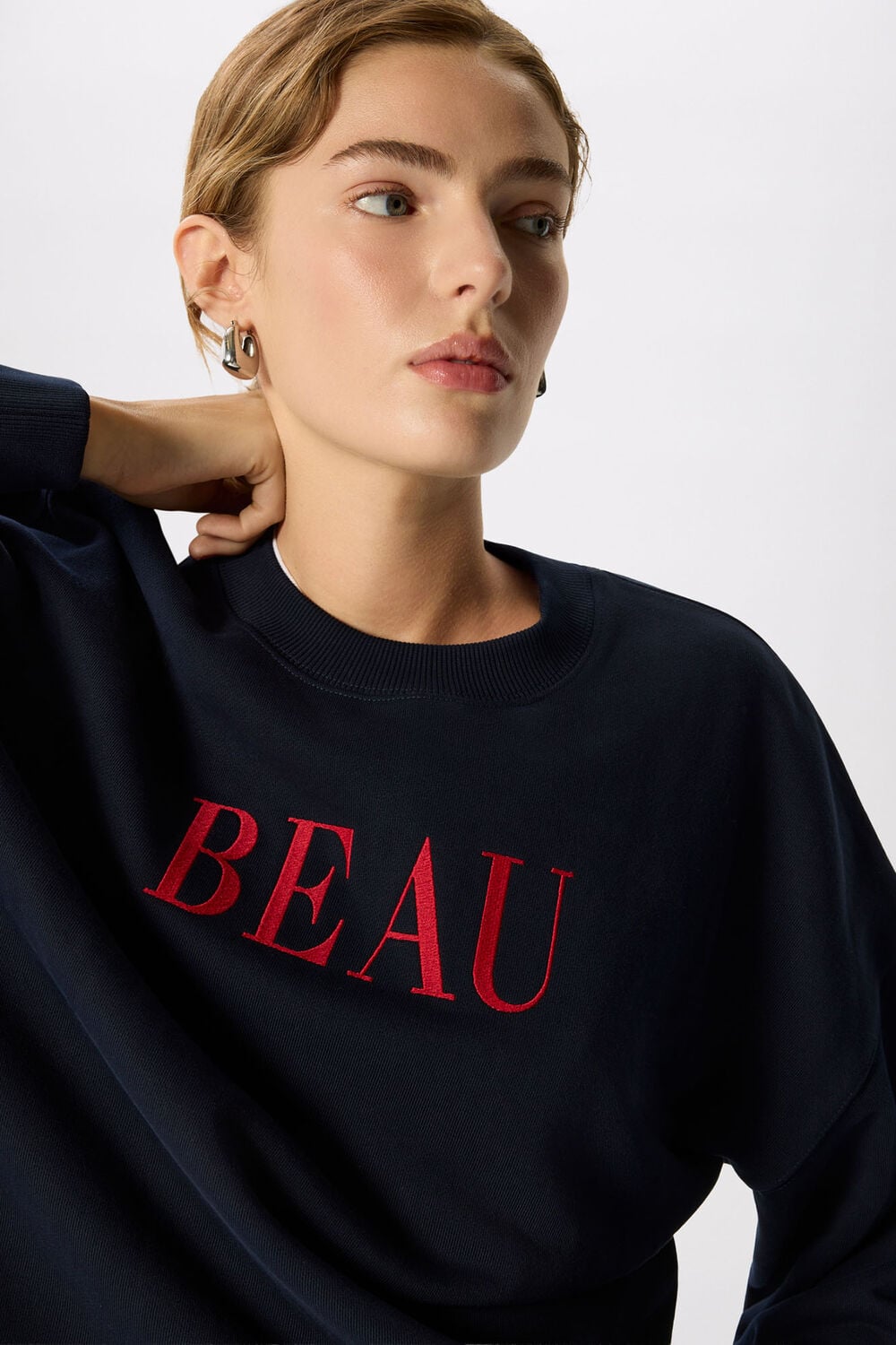 Navy Beau Logo Sweat