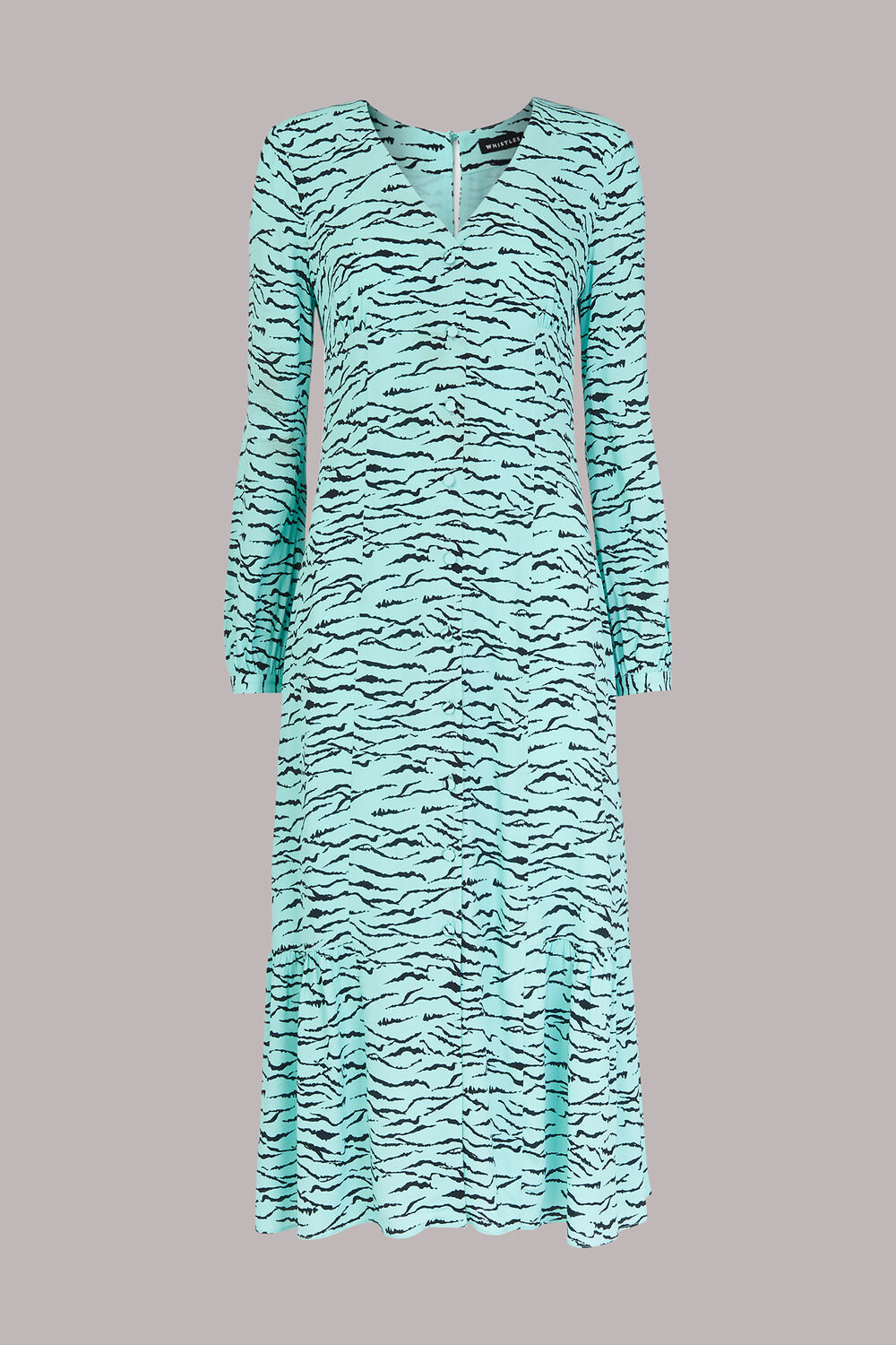 Inez Abstract Tiger Midi Dress