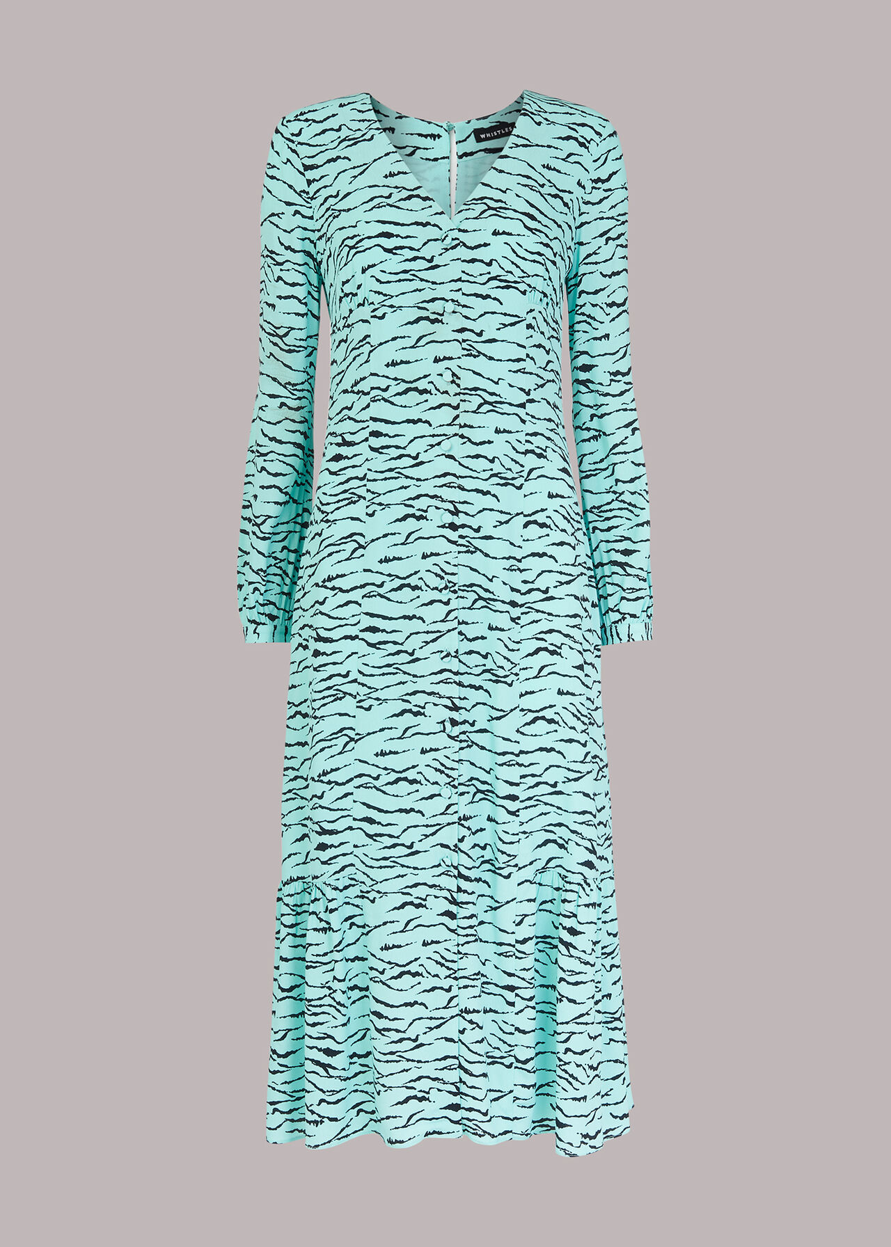 Inez Abstract Tiger Midi Dress