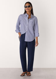Petite Linen Barrel Trouser