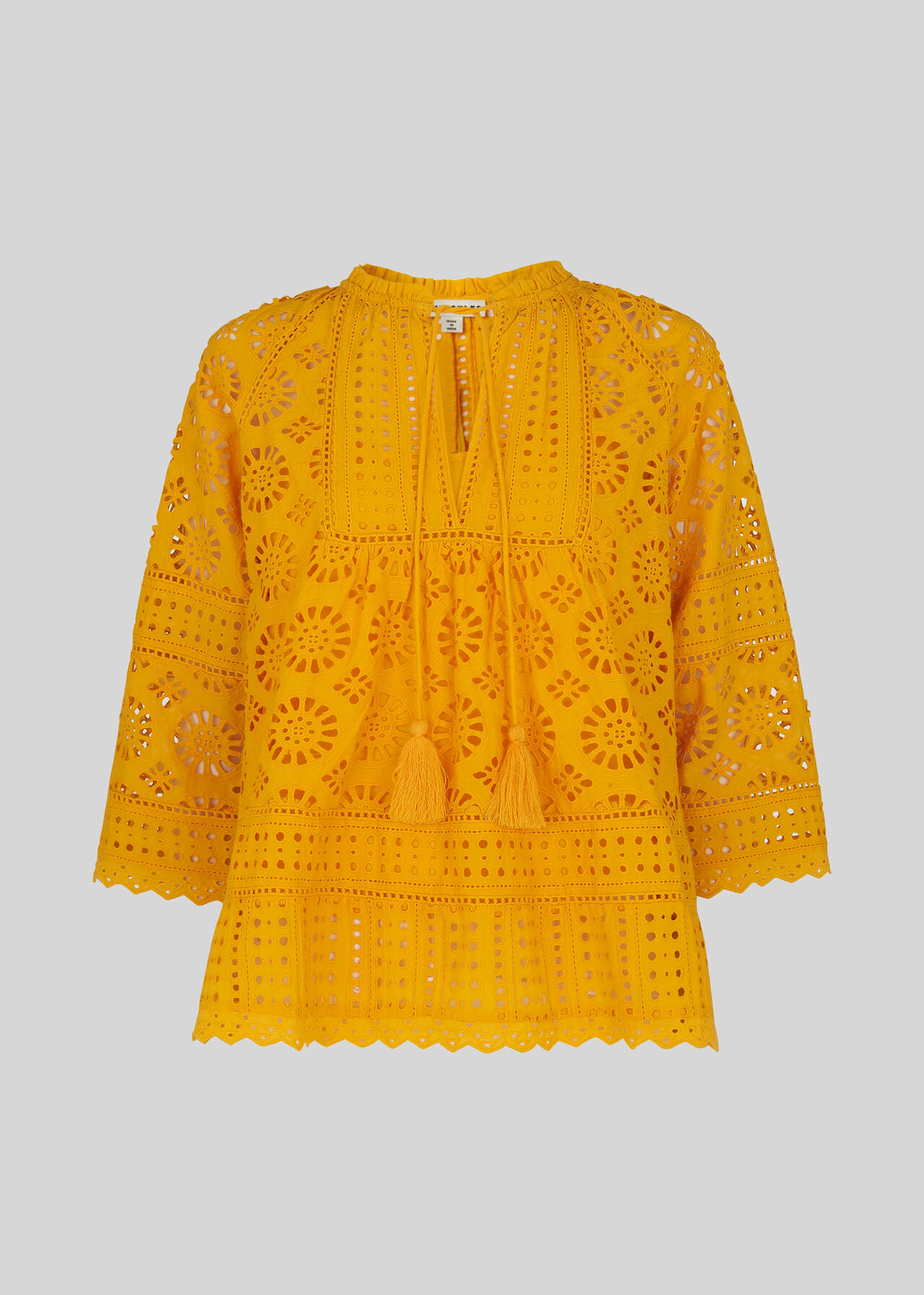 Maggie Broderie Blouse Yellow