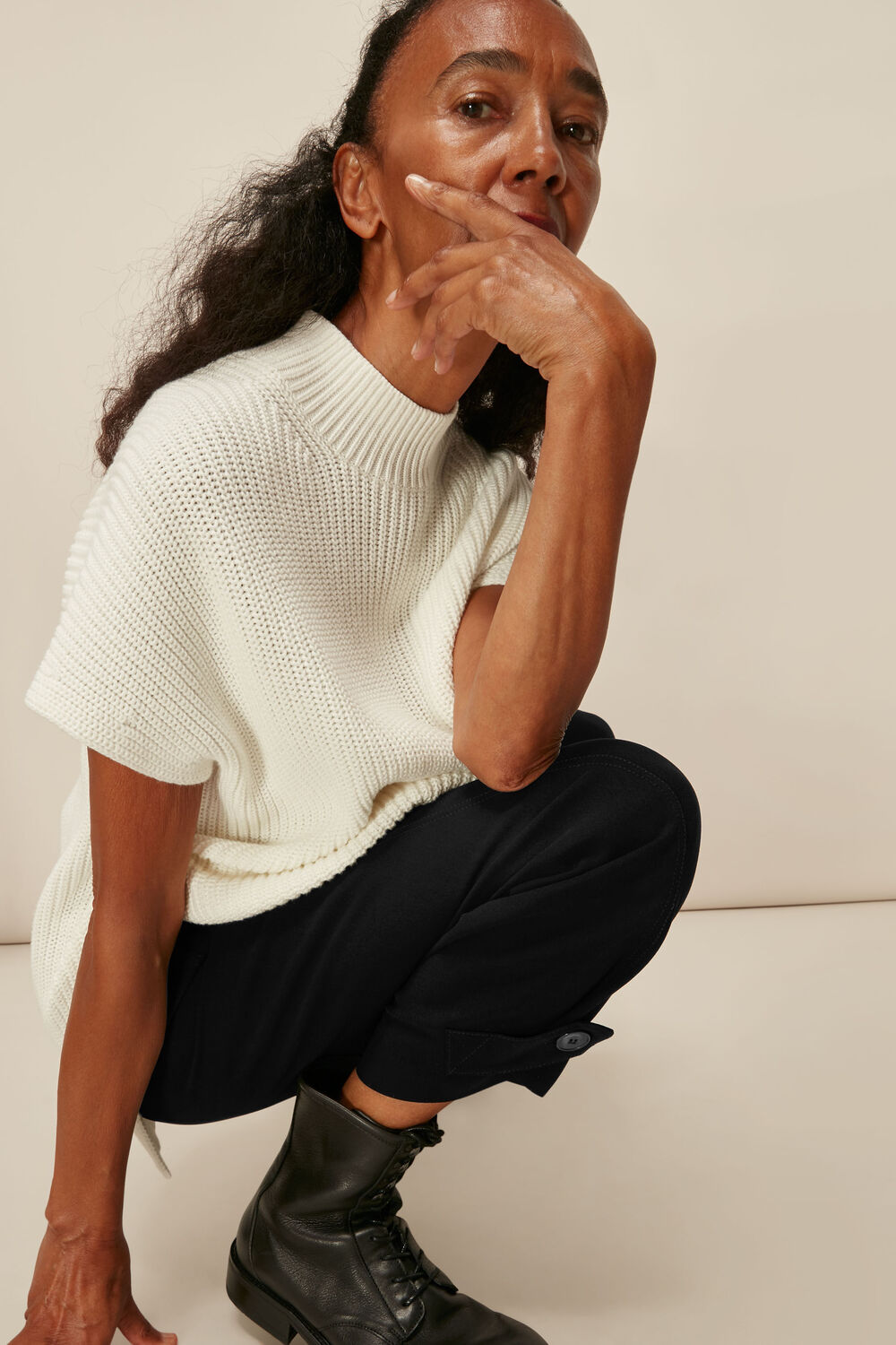 Paula Crepe Peg Trouser