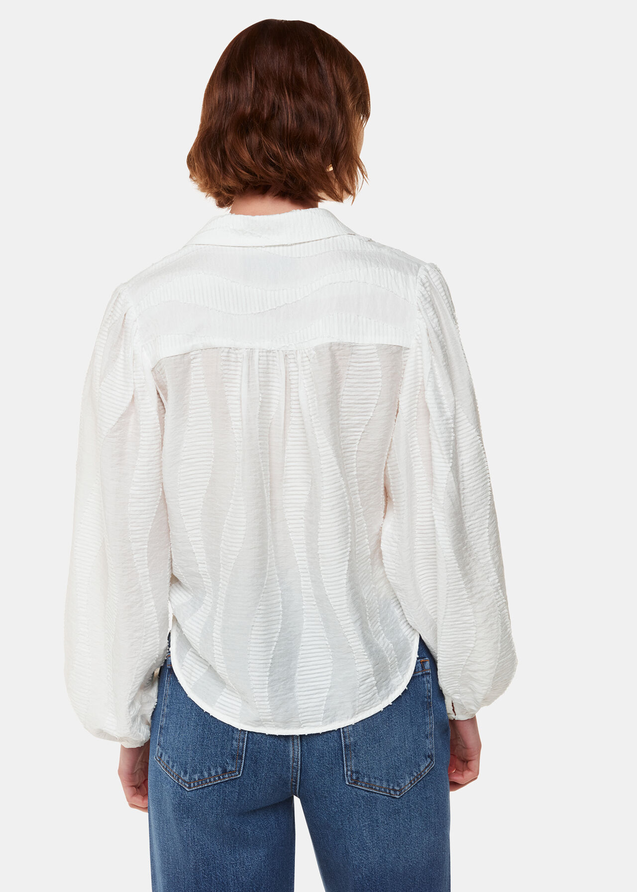 Whistles White Hannah Textured Shirt
