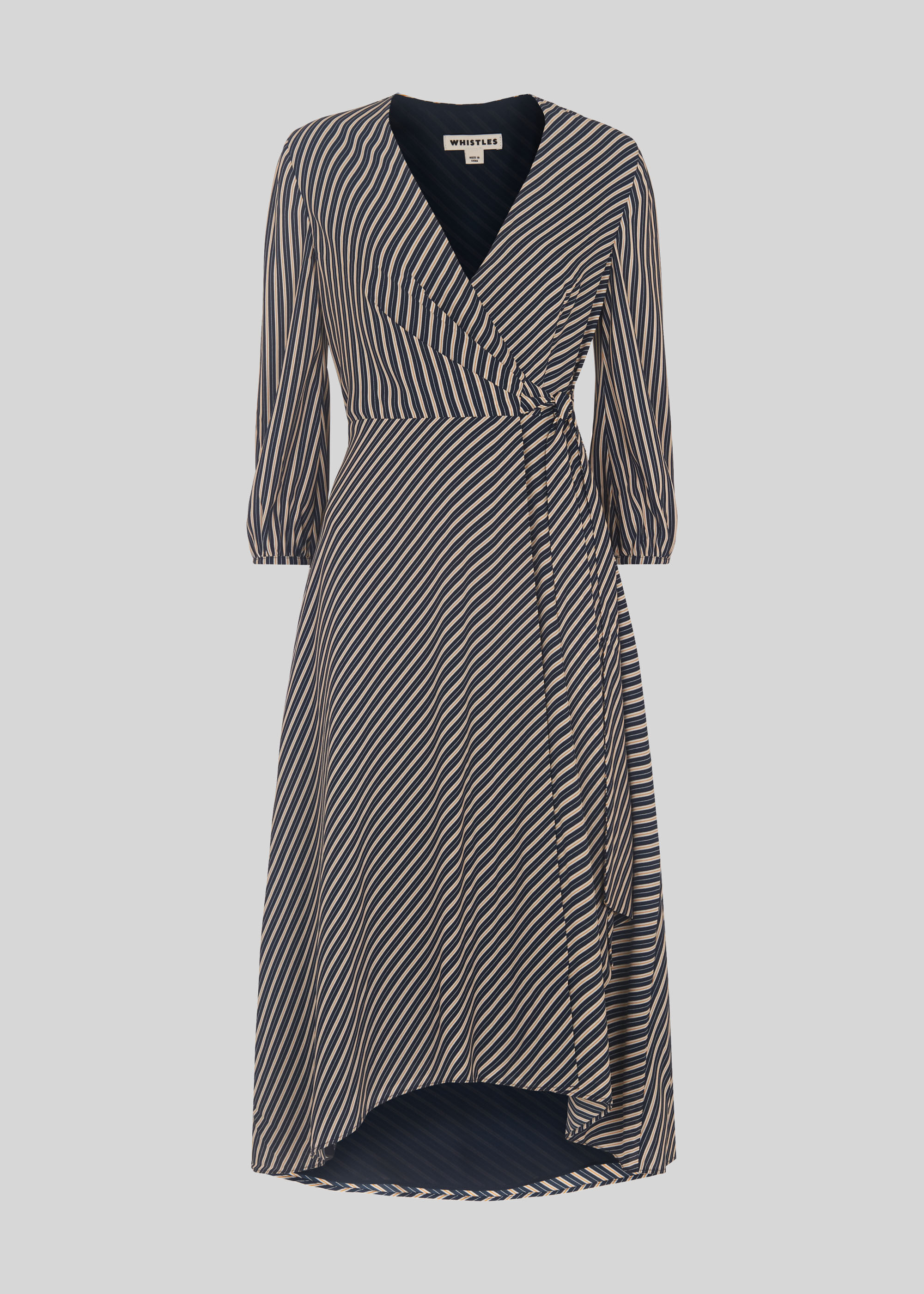 Whistles stripe sales wrap dress