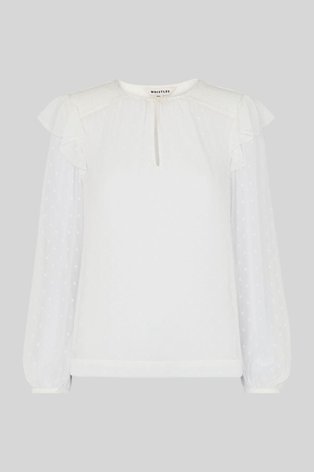Sophia Dobby Smocked Top Ivory