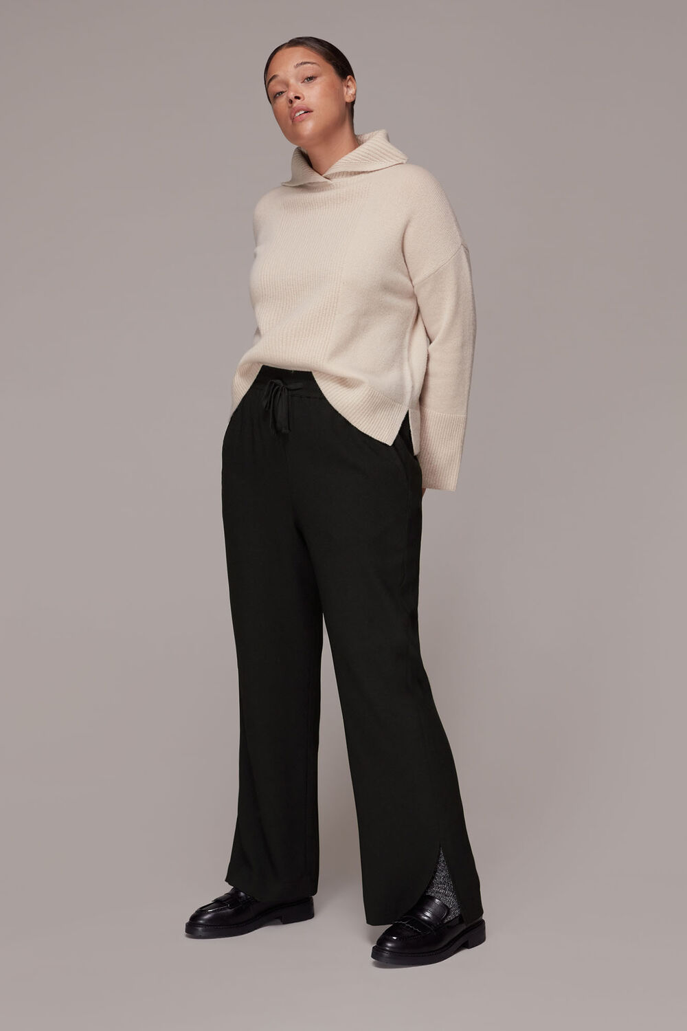 Side Split Crepe Trouser