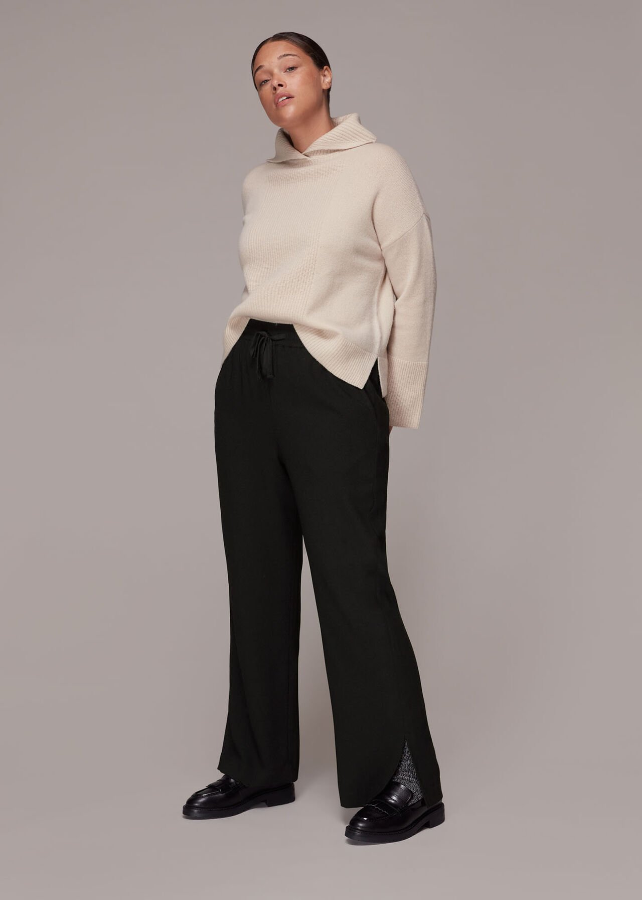 Side Split Crepe Trouser