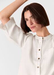 Linen Grandad Collar Shirt