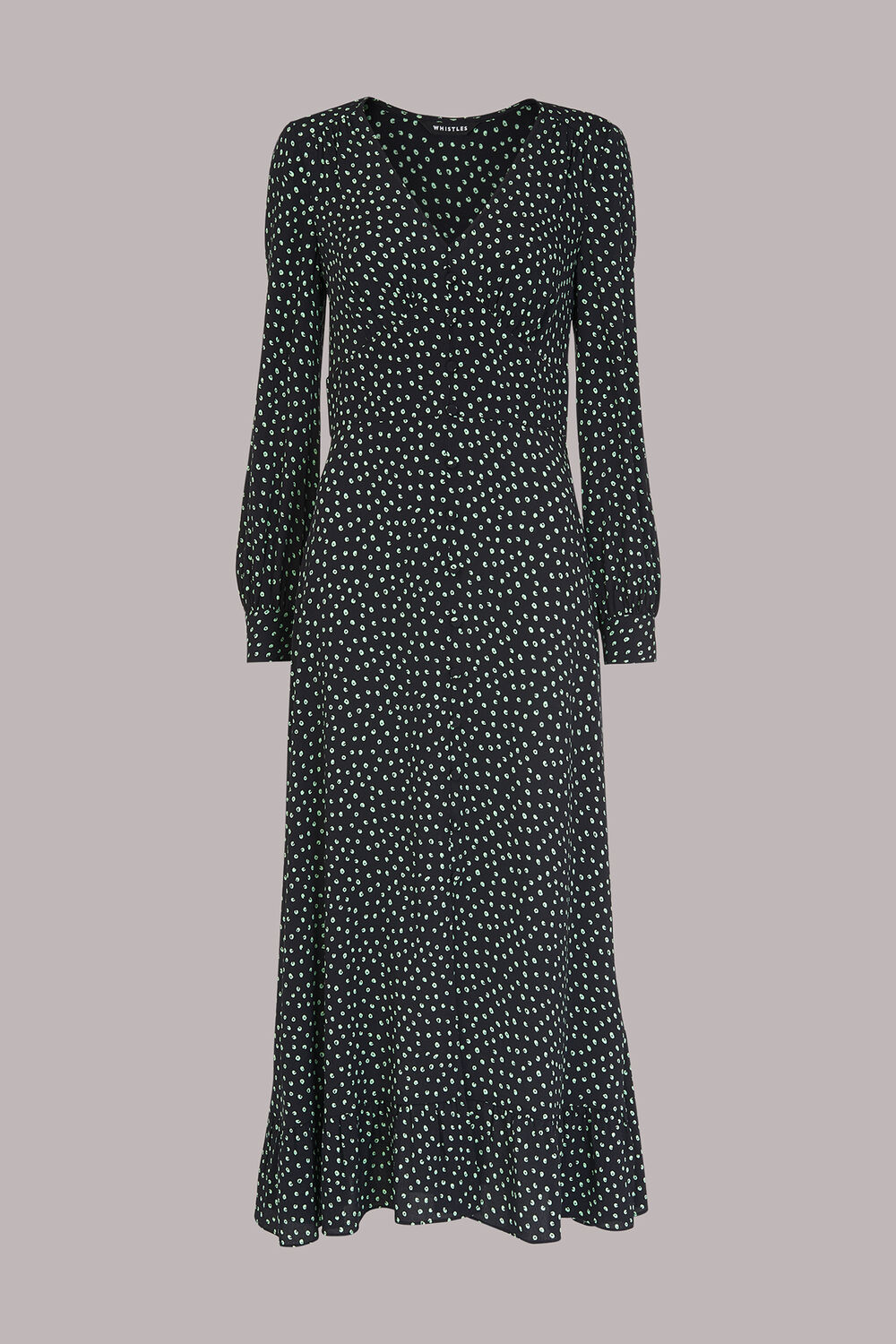 Stamp Spot Print Midi Dress