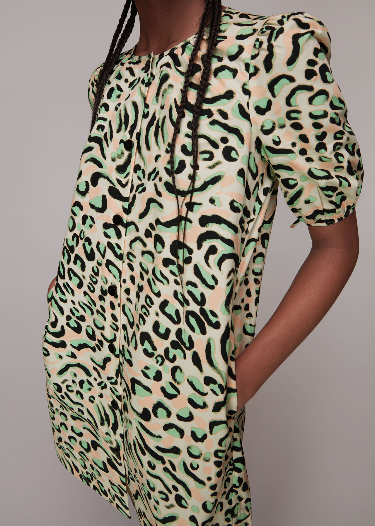 Fluro Animal Button Up Dress