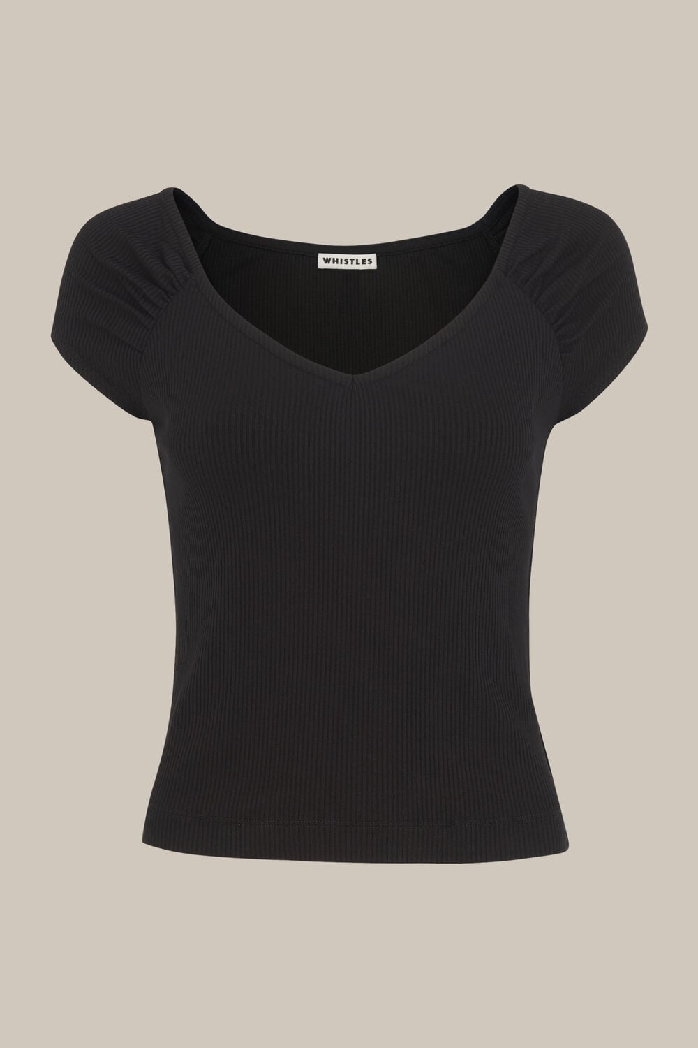 Alice Ribbed Top Black