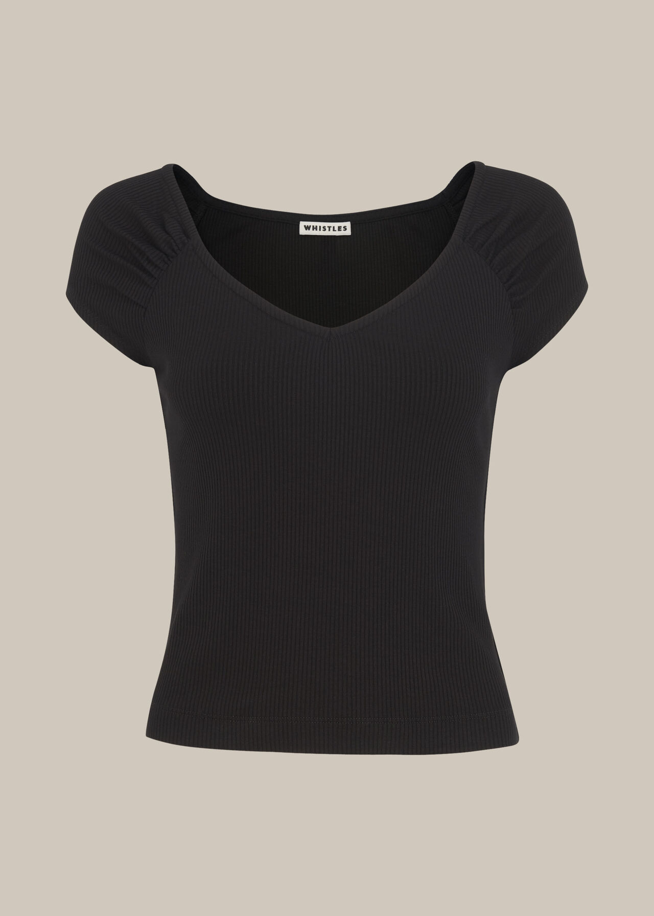 Alice Ribbed Top Black