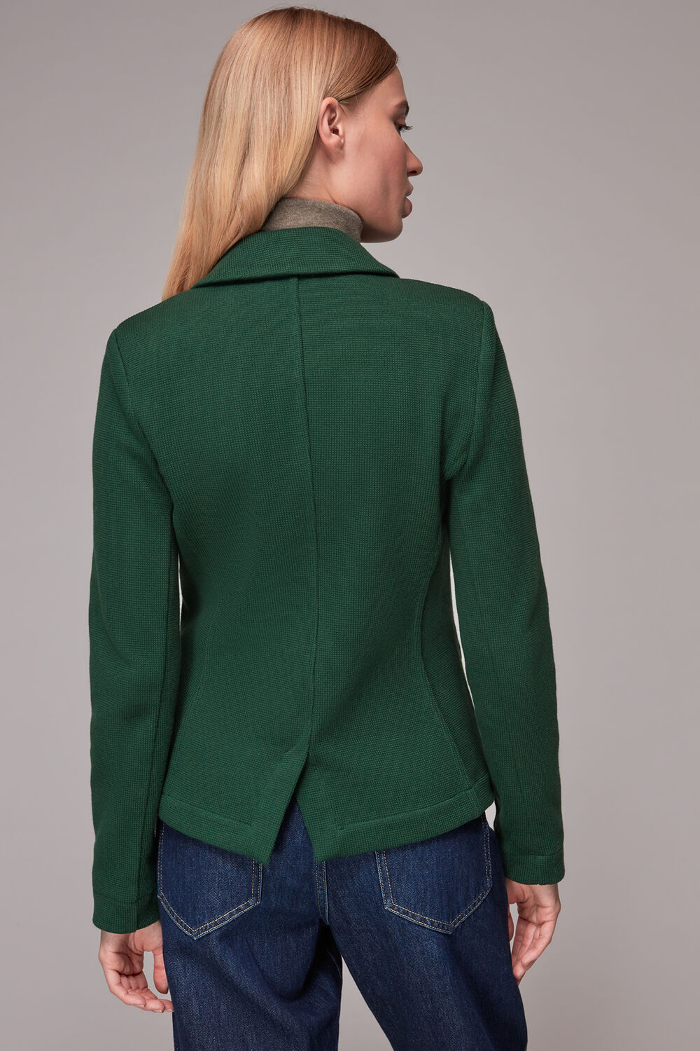 Dark Green Slim Fit Jersey Jacket