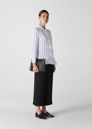 Stripe Frill Front Shirt White/Multi