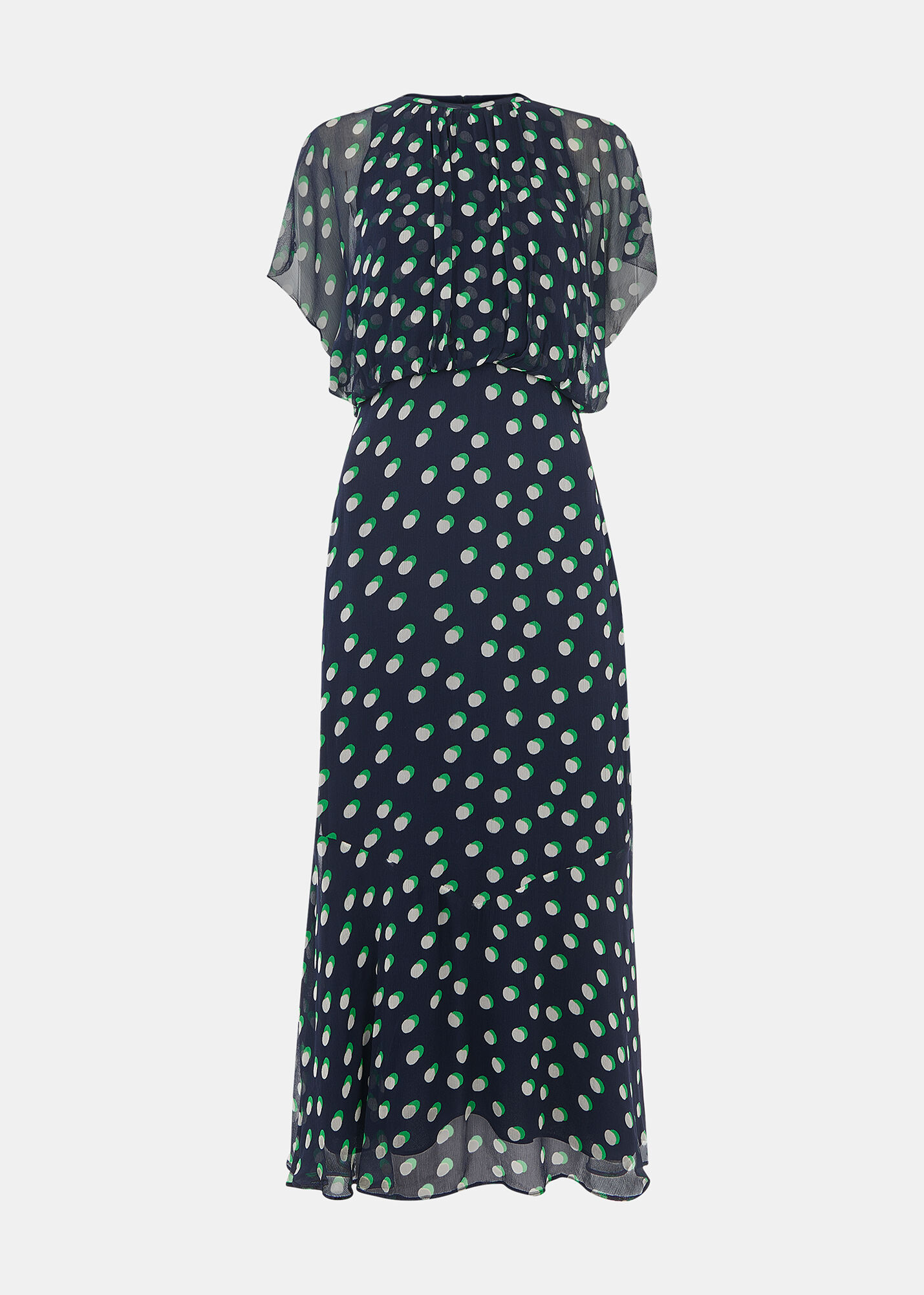 Navy Moon Spot Print Midi Dress