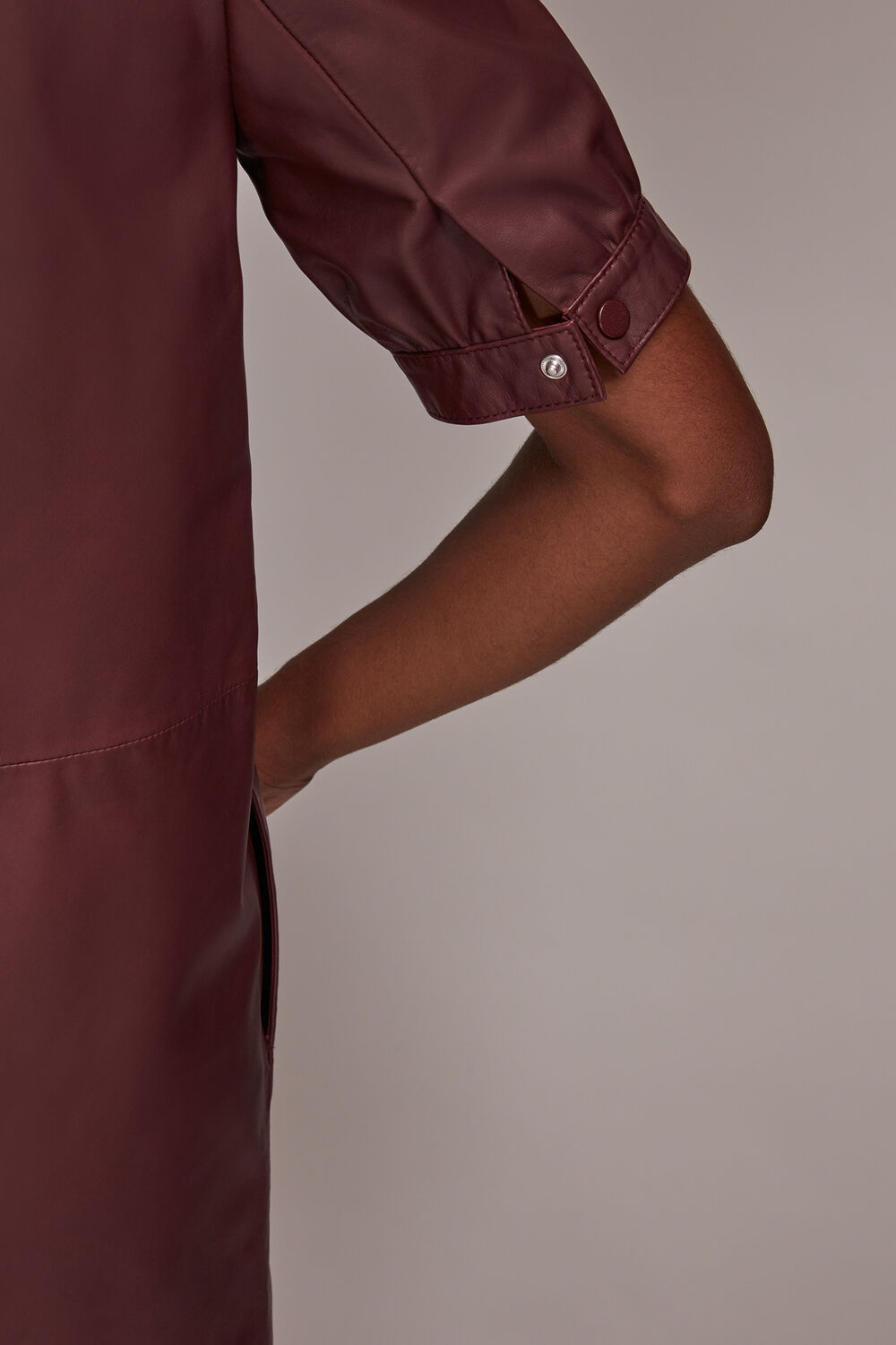 Puff Sleeve Leather Dress