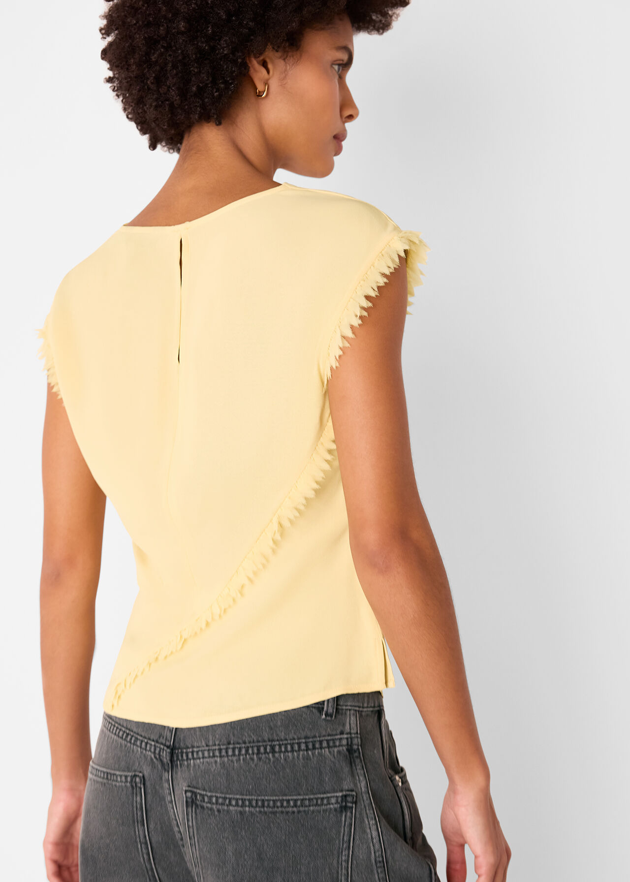 Toril Textured Trim Detail Top