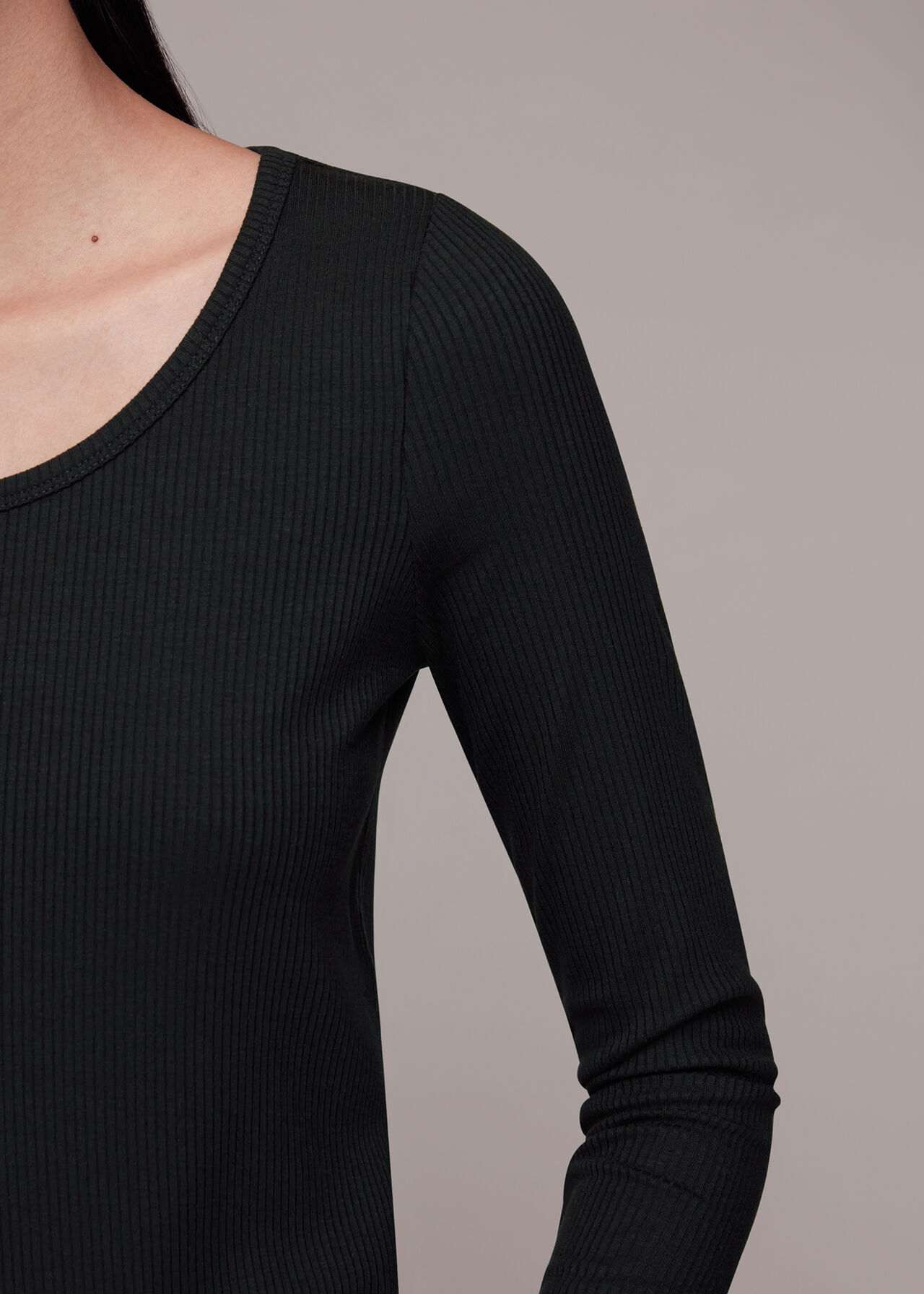 Ribbed Scoop Neck Top
