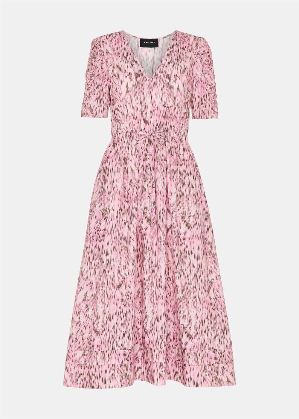 Petite Leopard Cotton Midi Dress