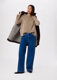 Check Lined Car Coat