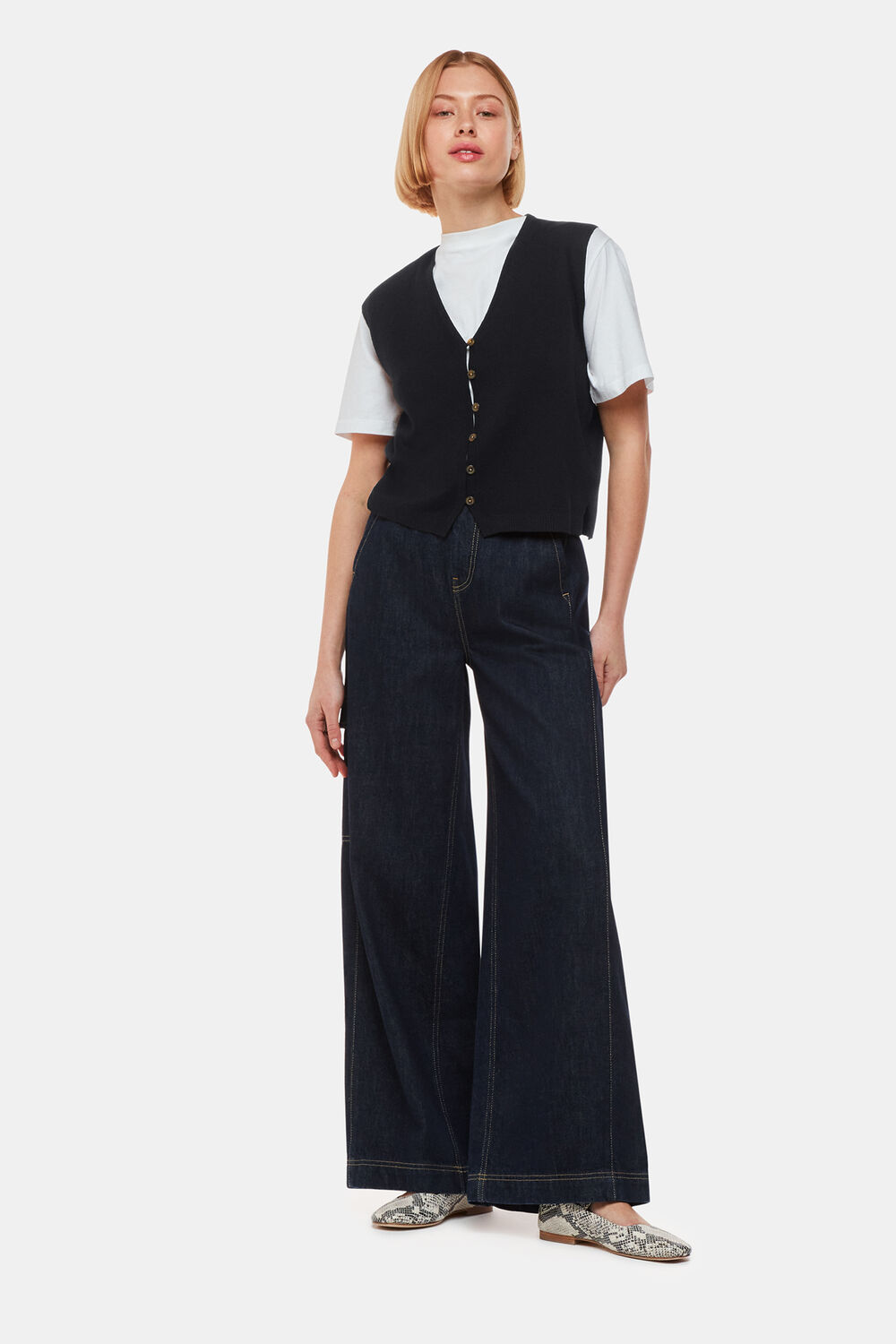 Black Bailey Button Through Tank