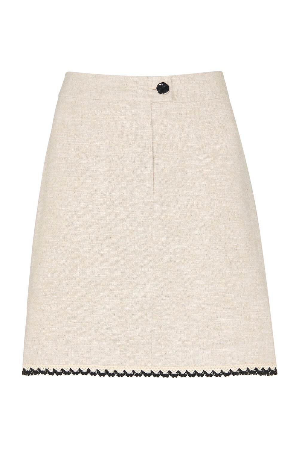 Oatmeal Linen Mix Mini Skirt
