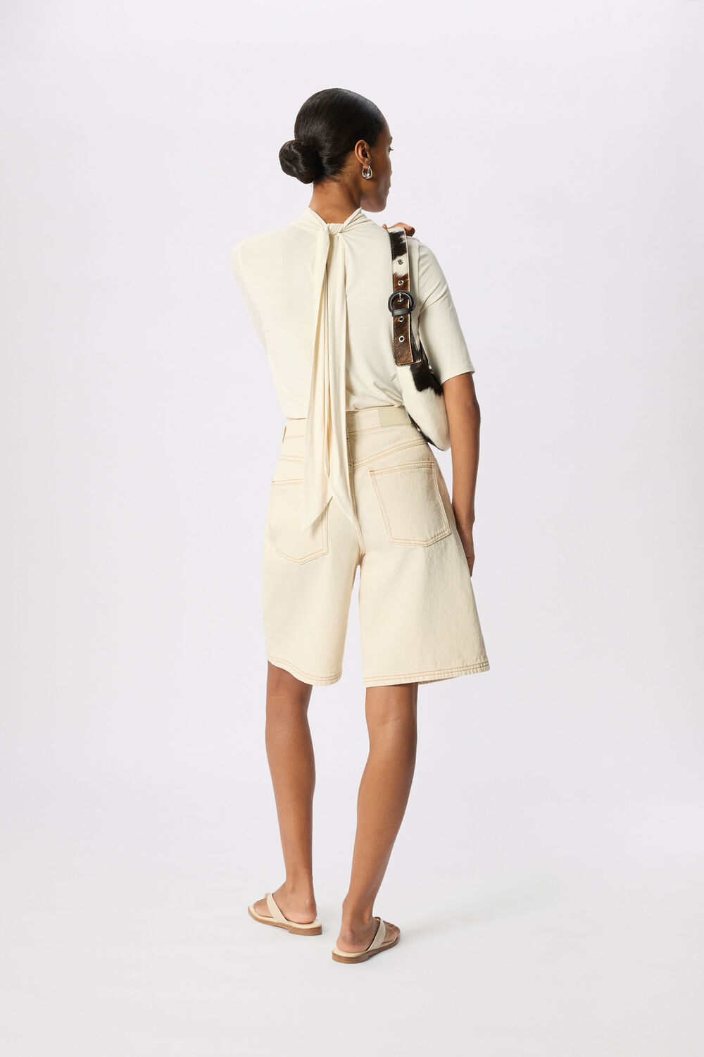 Ivory Tie Neck Detail Top