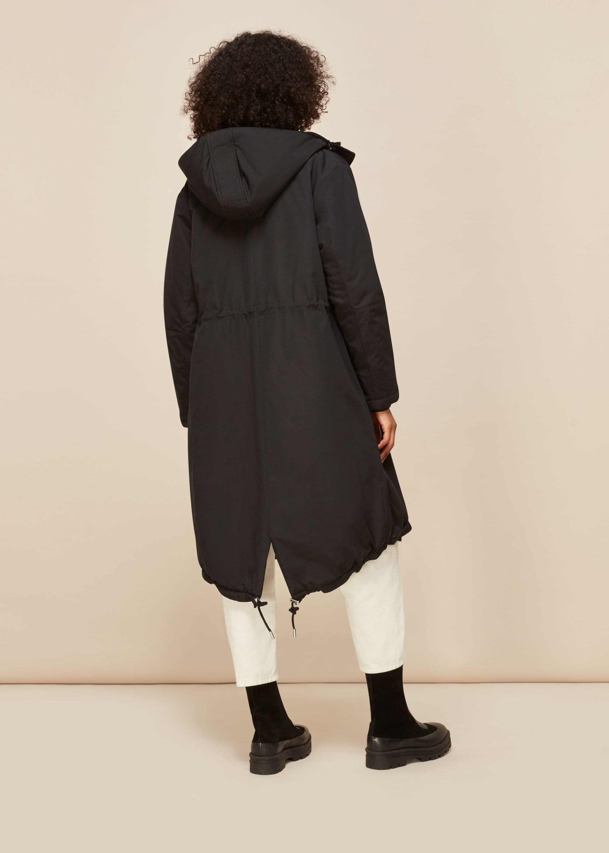 Black Coby Casual Padded Parka