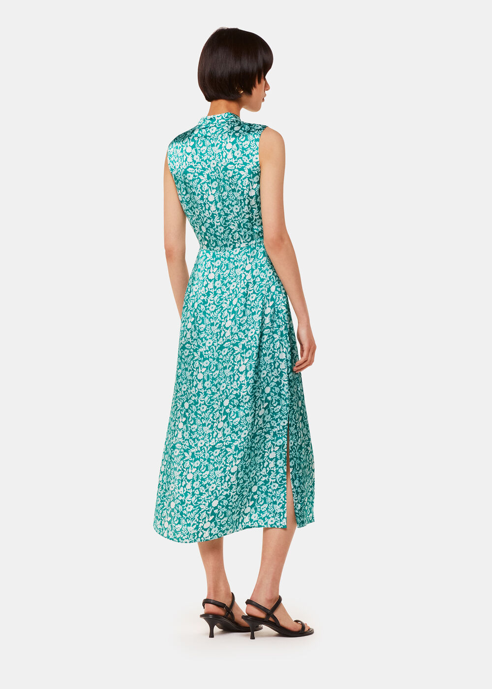 Aria Batik Floral Satin Dress