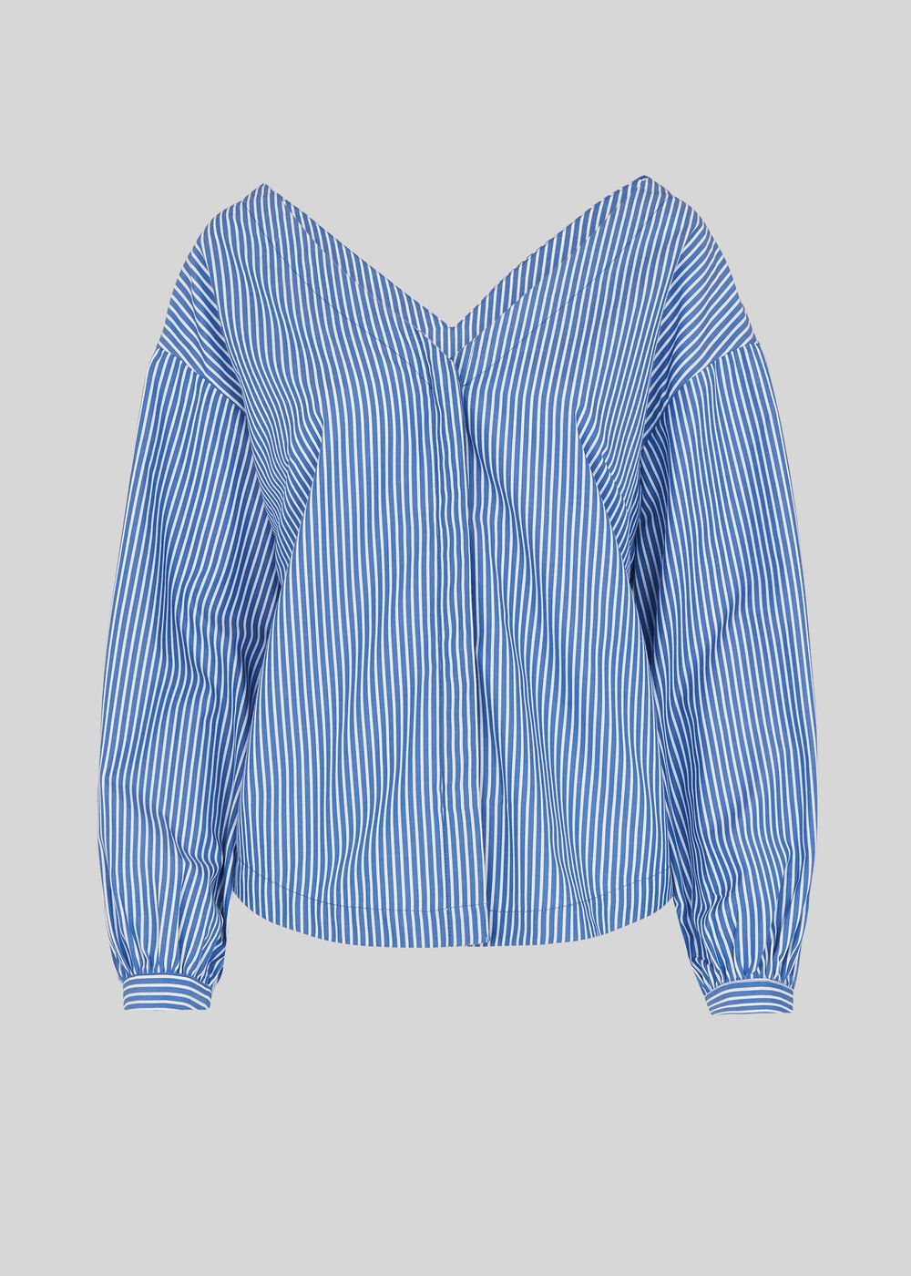 V Bardot Stripe Shirt Blue/White