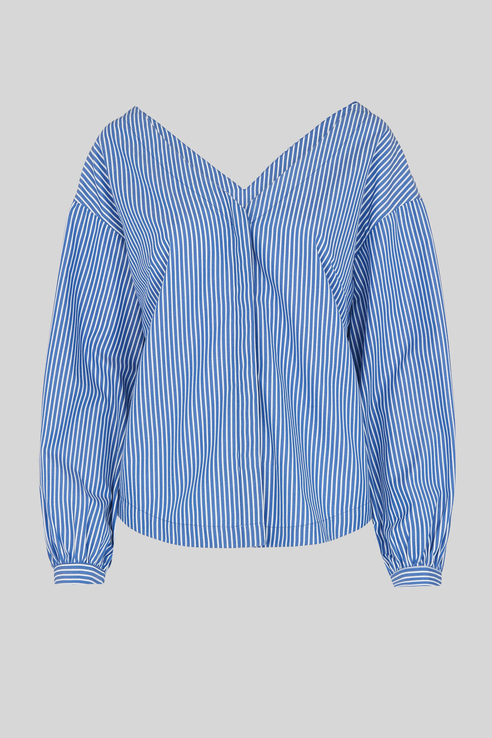 V Bardot Stripe Shirt Blue/White